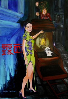 Portret van Lucy Liu genaamd An American in China